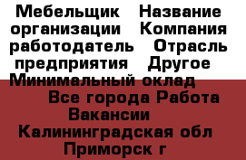 Мебельщик › Название организации ­ Компания-работодатель › Отрасль предприятия ­ Другое › Минимальный оклад ­ 30 000 - Все города Работа » Вакансии   . Калининградская обл.,Приморск г.